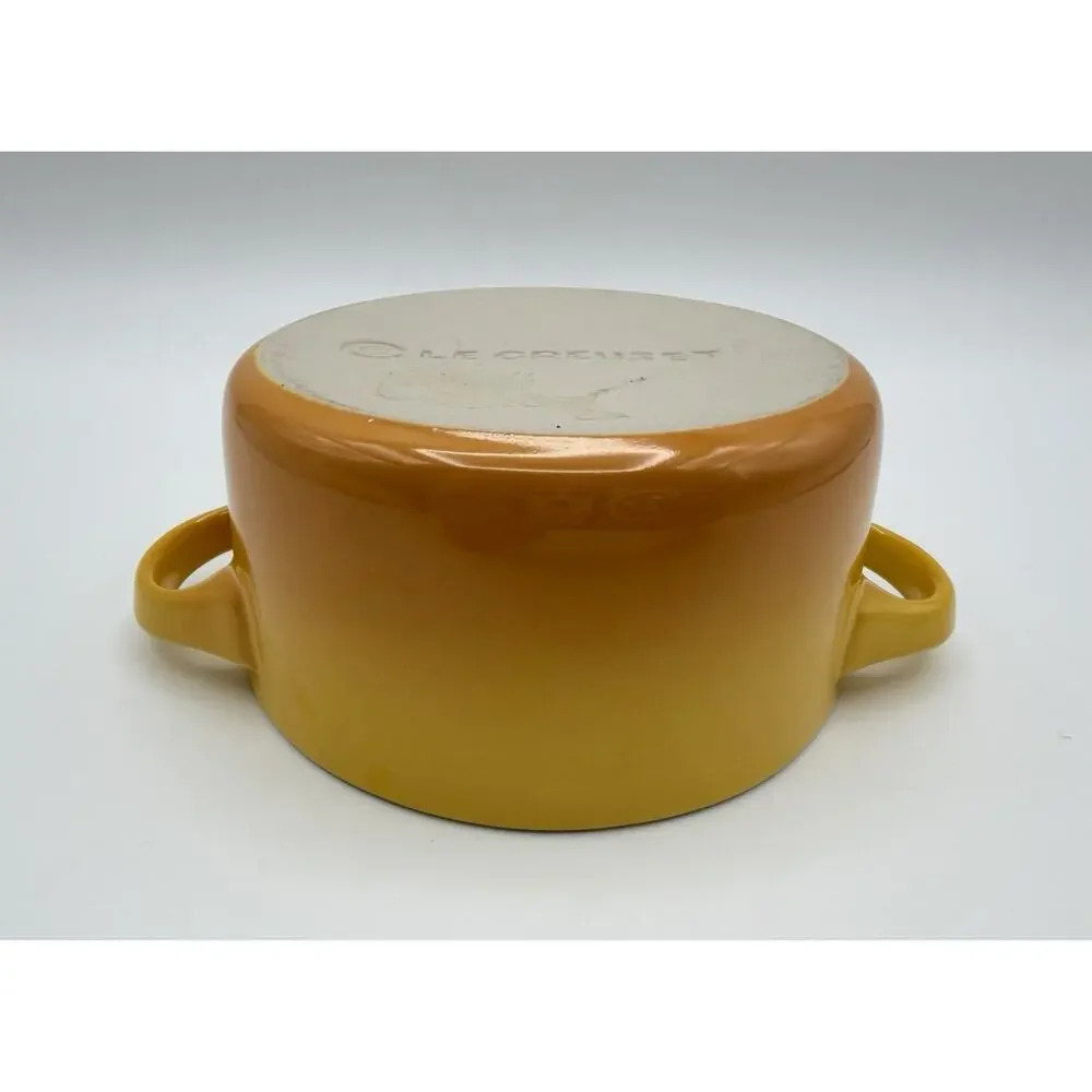 Le Creuset Stoneware Mini Round Cocotte Yellow Ombré 4